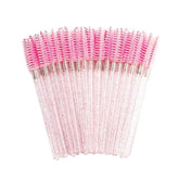 GLITTER MASCARA WANDS / SPOOLIES - PINK - Luna Beauty Supplies